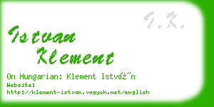 istvan klement business card